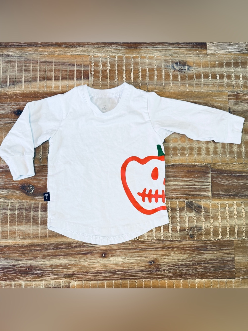 Olive + Scout Fall Pumpkin Halloween Top Long Sleeve 12-18m EUC